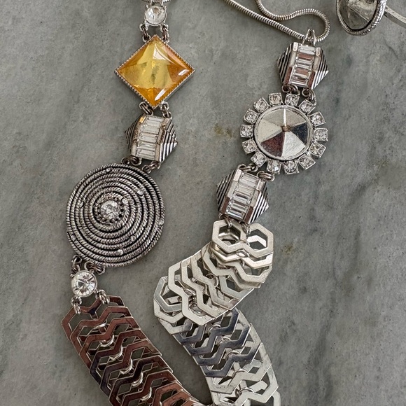 Erickson Beamon Silver and Gold Geometric Necklace and Bracelet Set - Picture 6 of 6